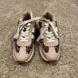 DV by Dolce Vita Leopard Print Sneakers with Cream Accents